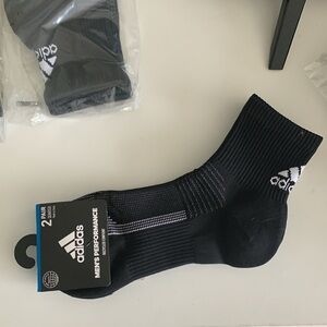 Adidas 2 pair quarter socks. Shoe size